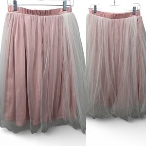 Tea n Rose Los Angeles Coral Peach Layered Tulle Skirt M Balletcore Fairycore